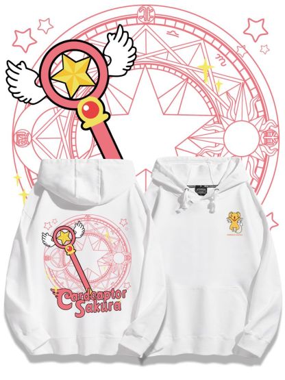 [Copy]魔卡少女櫻聯名衛衣2024秋冬新款親子情侶裝薄絨款連帽衛衣