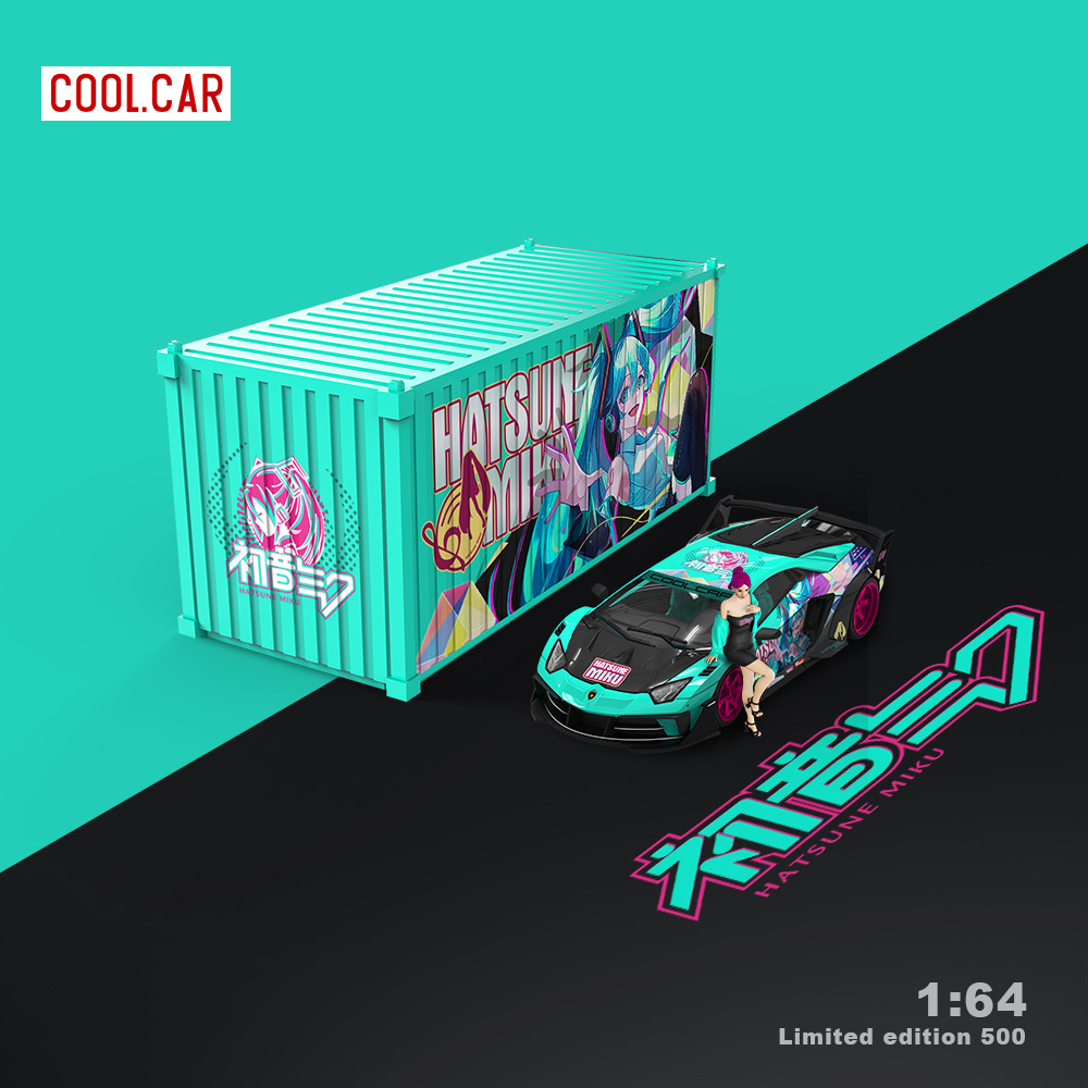 Cool Car 1:64 蘭博GTEVO 初音塗裝仿真合金汽車模型