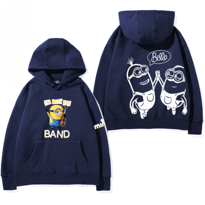 小黃人 聯名衛衣2024秋冬新款親子情侶裝薄絨款連帽衛衣