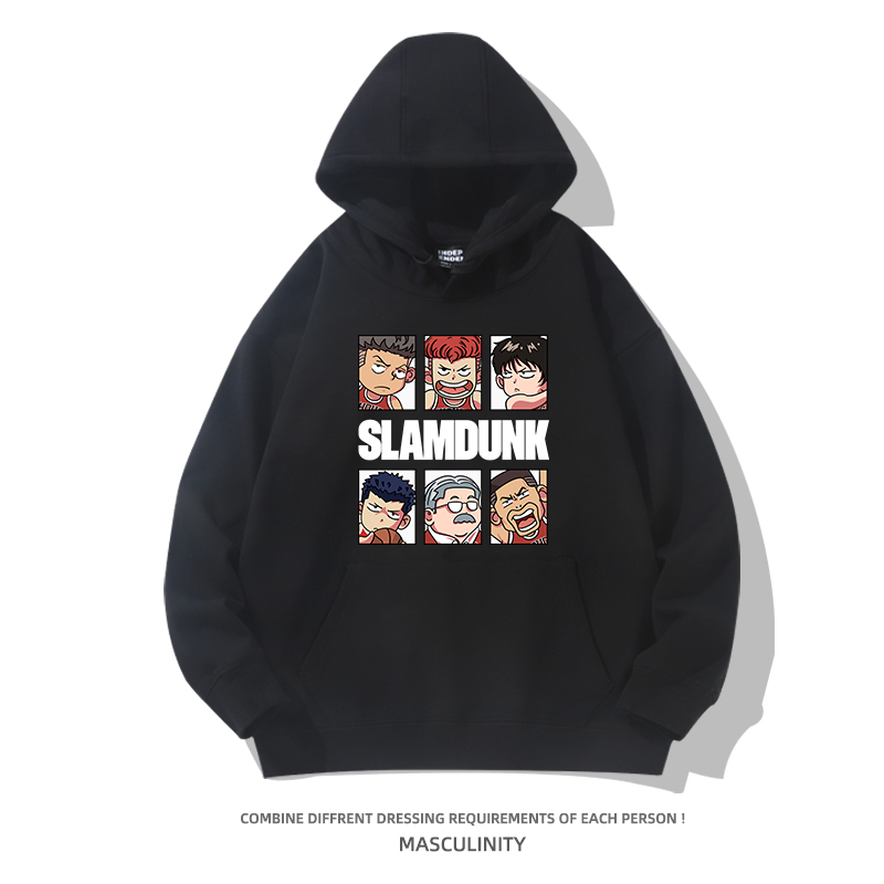 灌籃高手 2024秋冬新款親子情侶裝薄絨款連帽衛衣