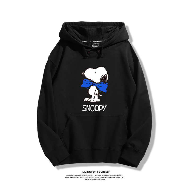 史努比聯名衛衣2023秋冬新款親子情侶裝薄絨款連帽衛衣