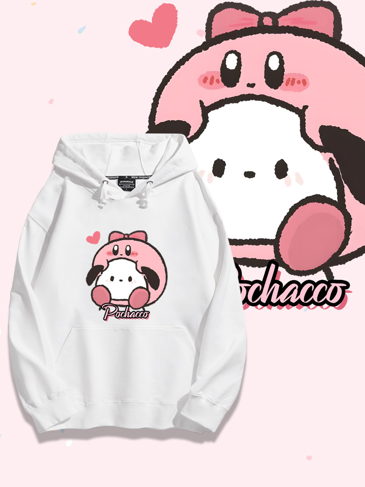 三麗鷗聯名衛衣2023秋冬新款親子情侶裝薄絨款連帽衛衣