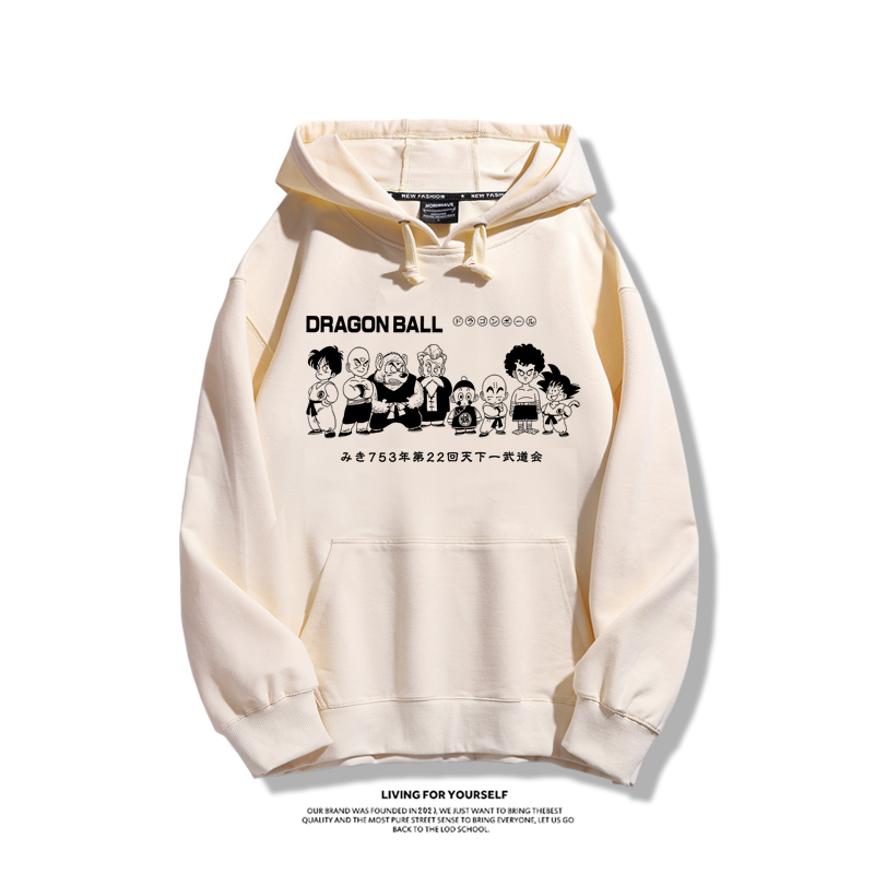 七龍珠聯名衛衣2023秋冬新款親子情侶裝薄絨款連帽衛衣