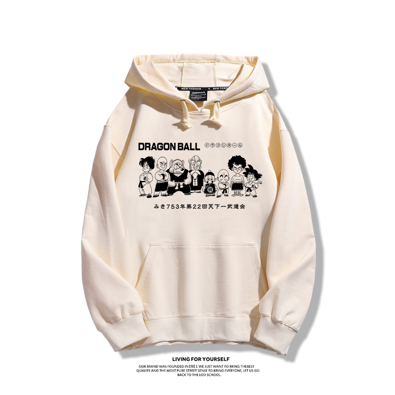 七龍珠聯名衛衣2023秋冬新款親子情侶裝薄絨款連帽衛衣