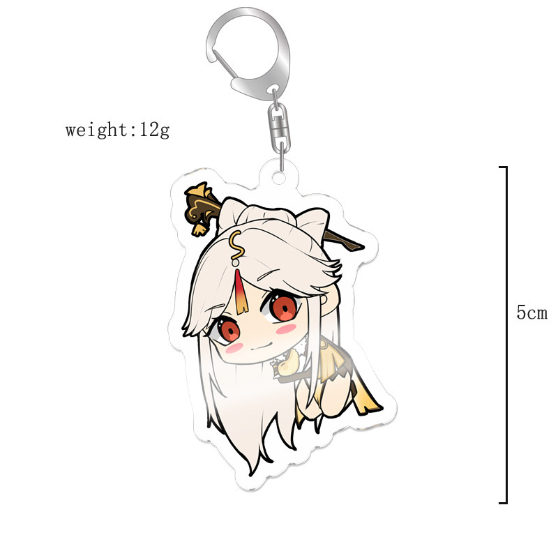 原神八重神子魈可莉刻晴亞克力萬葉熒七七鍾離亞力克鑰匙扣掛飾【單買三件起送】
