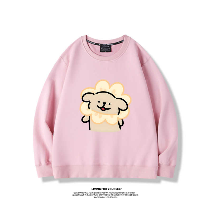 線條小狗2023親子情侶裝 圓領長袖