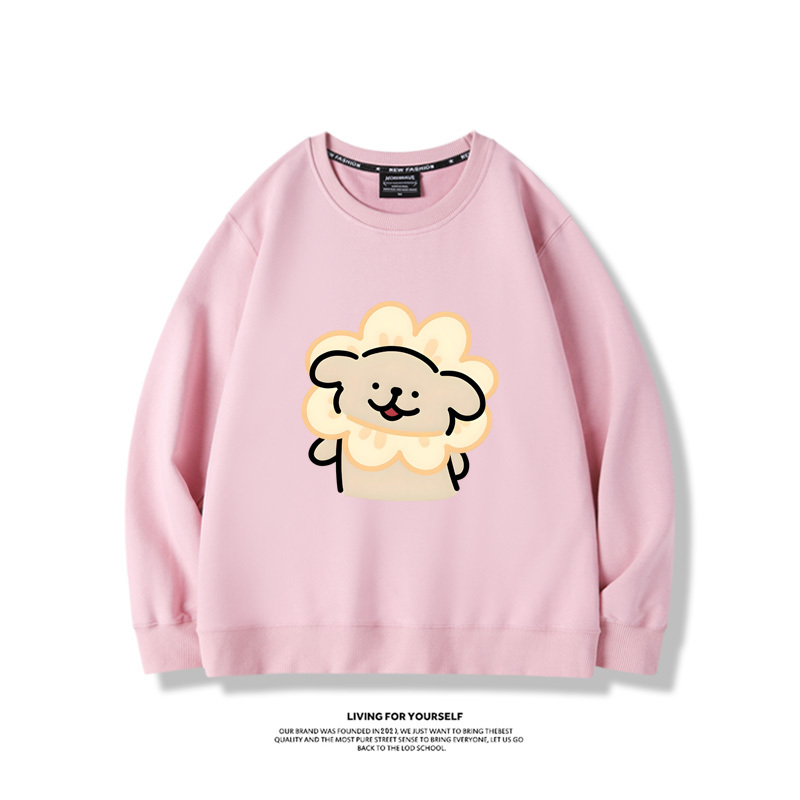 線條小狗2023親子情侶裝 圓領長袖