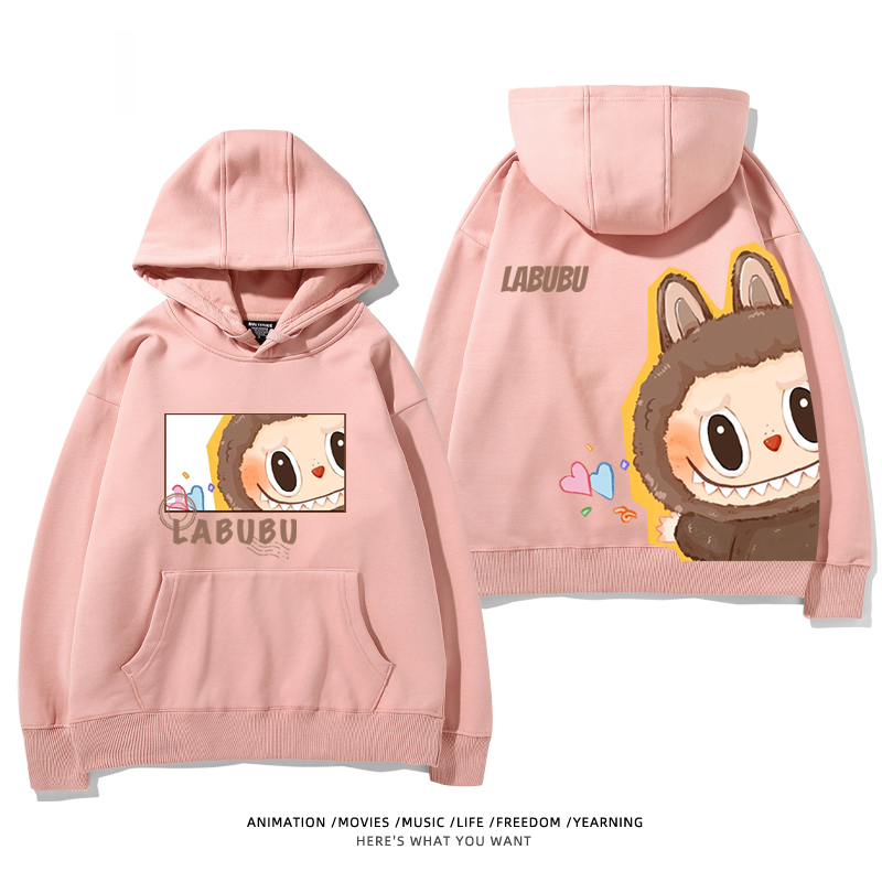labubu新款 寬鬆百搭 秋冬款 寬鬆連帽衛衣