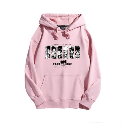 名偵探柯南聯名衛衣2024秋冬新款親子情侶裝薄絨款連帽衛衣