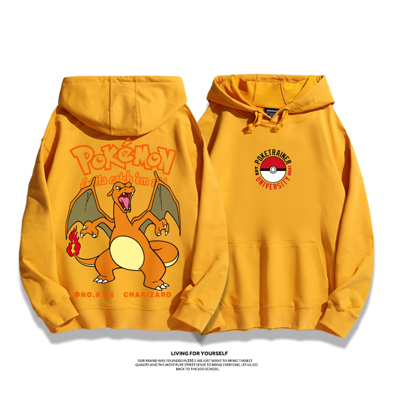 寶可夢聯名衛衣2023秋冬新款親子情侶裝薄絨款連帽衛衣