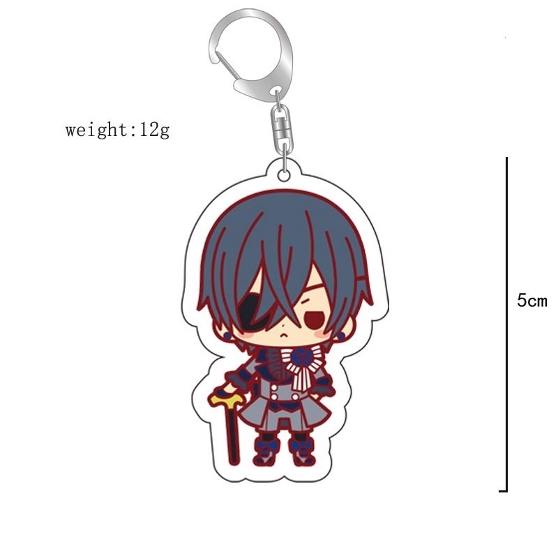 黑執事周邊掛件可愛夏爾塞巴斯醬亞克力鑰匙扣 雙面透明動漫掛飾【單買三件起送】
