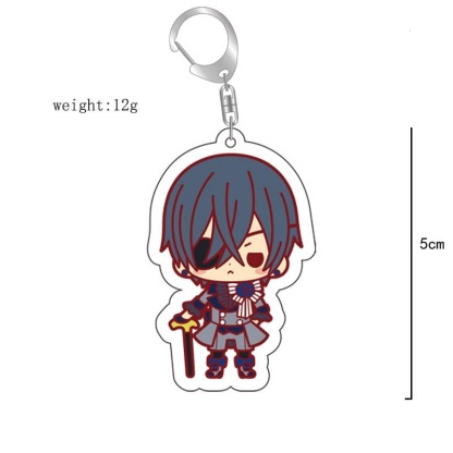 黑執事周邊掛件可愛夏爾塞巴斯醬亞克力鑰匙扣 雙面透明動漫掛飾【單買三件起送】