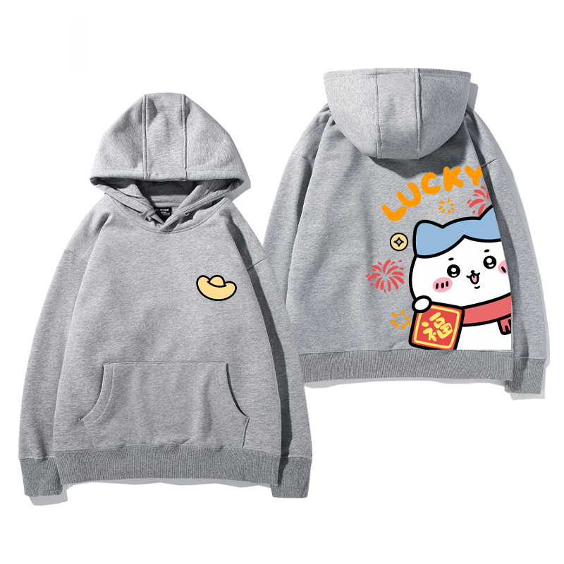 chiikawa 2024秋冬新款親子情侶裝薄絨款連帽衛衣