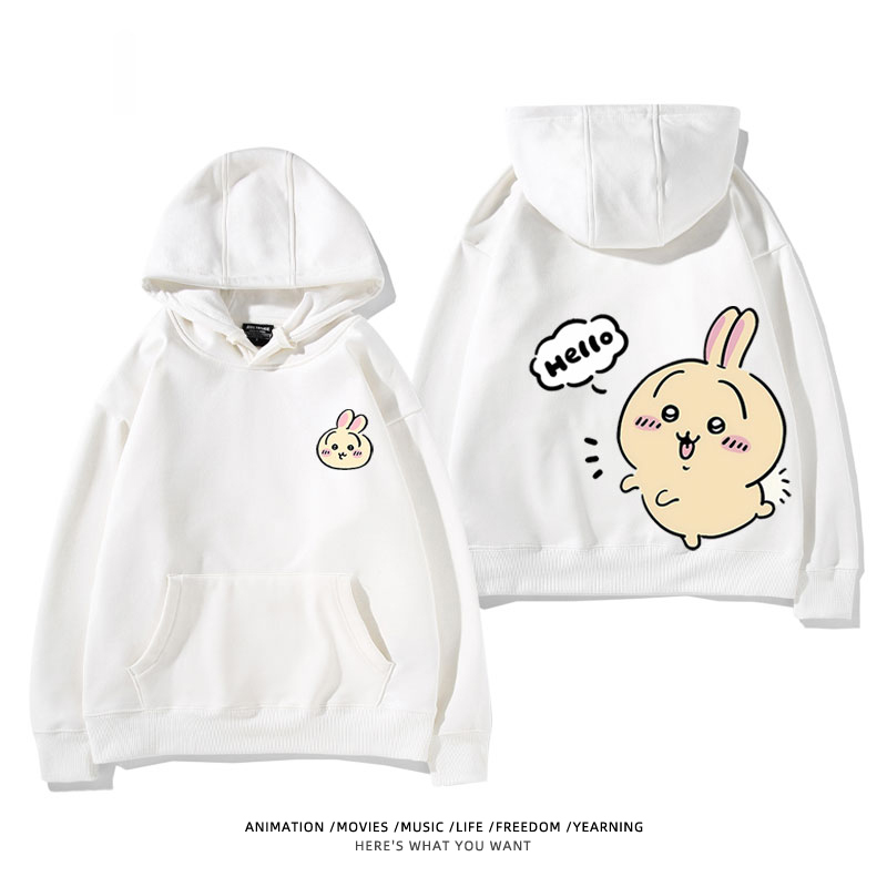 chiikawa 2024秋冬新款親子情侶裝薄絨款連帽衛衣