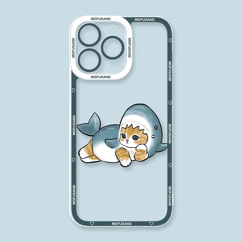 蘋果 系列Mofusand鯊魚貓天使眼透明防摔軟殼