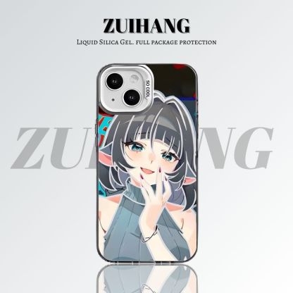 【大集合1.0】動漫彩銀線條漸變防摔手機殼