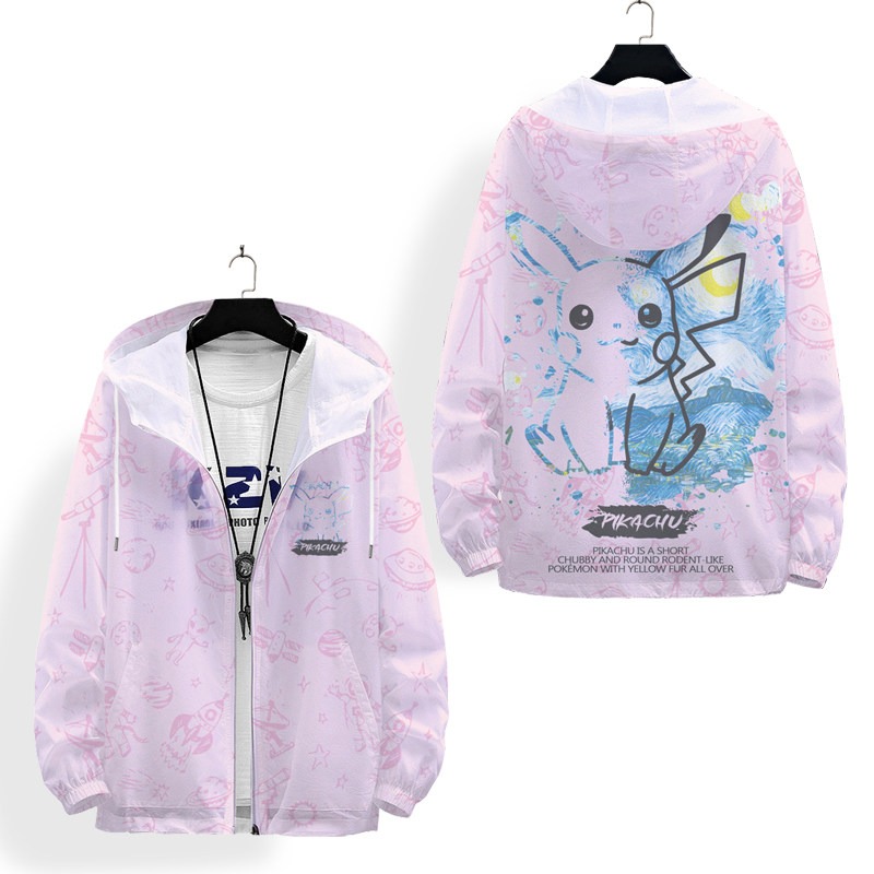 寶可夢 輕薄透氣漸變oversize防曬衣外套