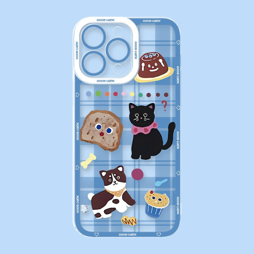 牛仔貓咪天使眼透明防摔軟殼