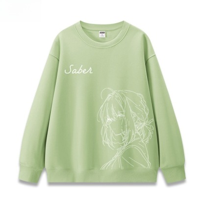 FGO呆毛fate吾王Saber 聯名親子情侶裝 圓領長袖