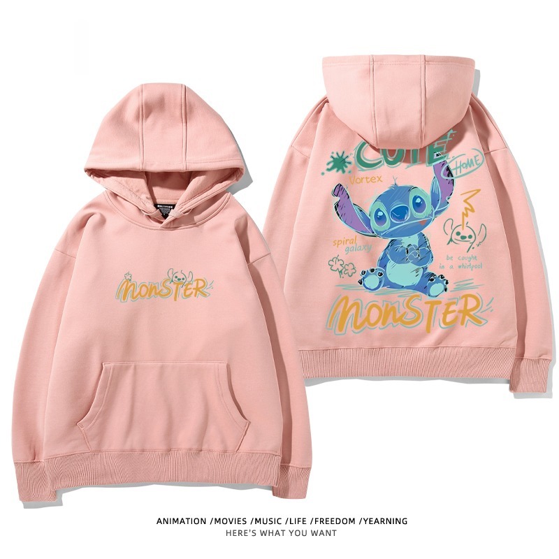 馴龍高手聯名史迪仔新款 親子情侶男女款連帽衛衣