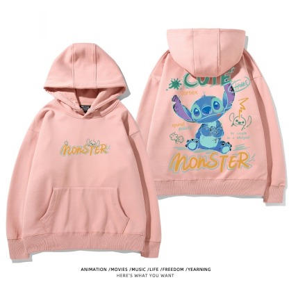 馴龍高手聯名史迪仔新款 親子情侶男女款連帽衛衣