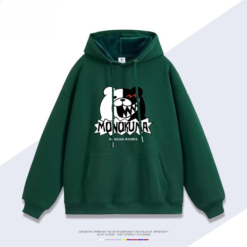 槍彈辯駁黑白熊新款 親子情侶男女連帽衛衣