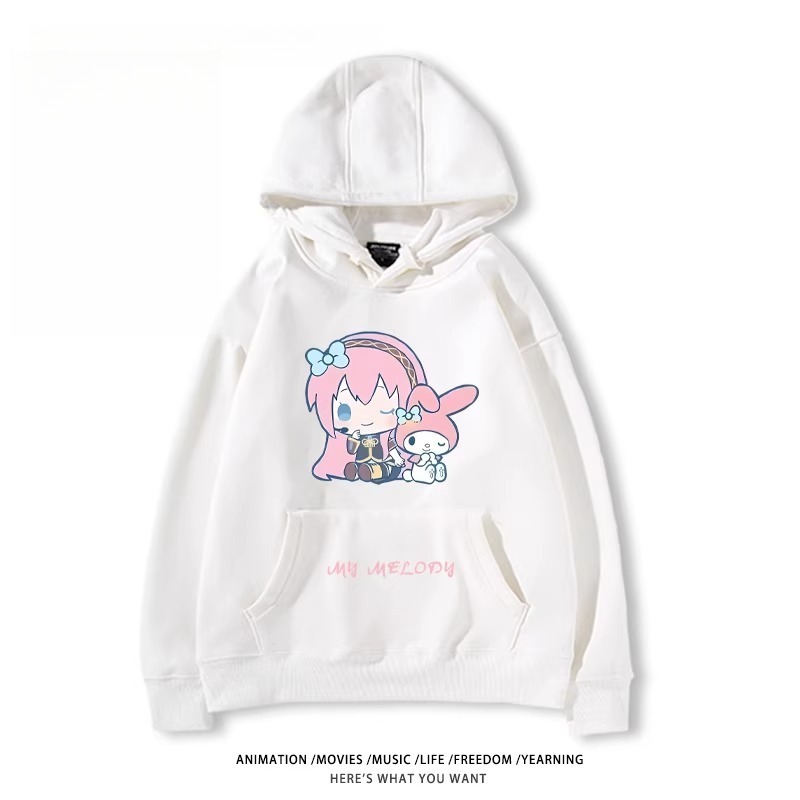 初音未來X三麗鷗新款 親子情侶男女款連帽衛衣