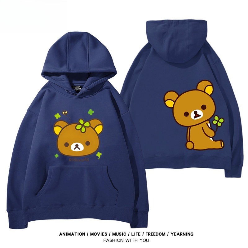 日系拉拉熊 聯名衛衣新款 親子情侶裝連帽衛衣