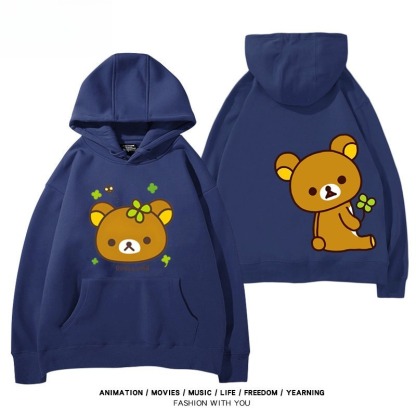 日系拉拉熊 聯名衛衣新款 親子情侶裝連帽衛衣