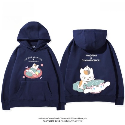 夏目友人帳貓咪老師X三麗鷗新款 親子情侶男女連帽衛衣