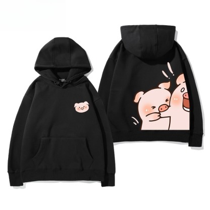 LuLu豬新款 親子情侶男女連帽衛衣