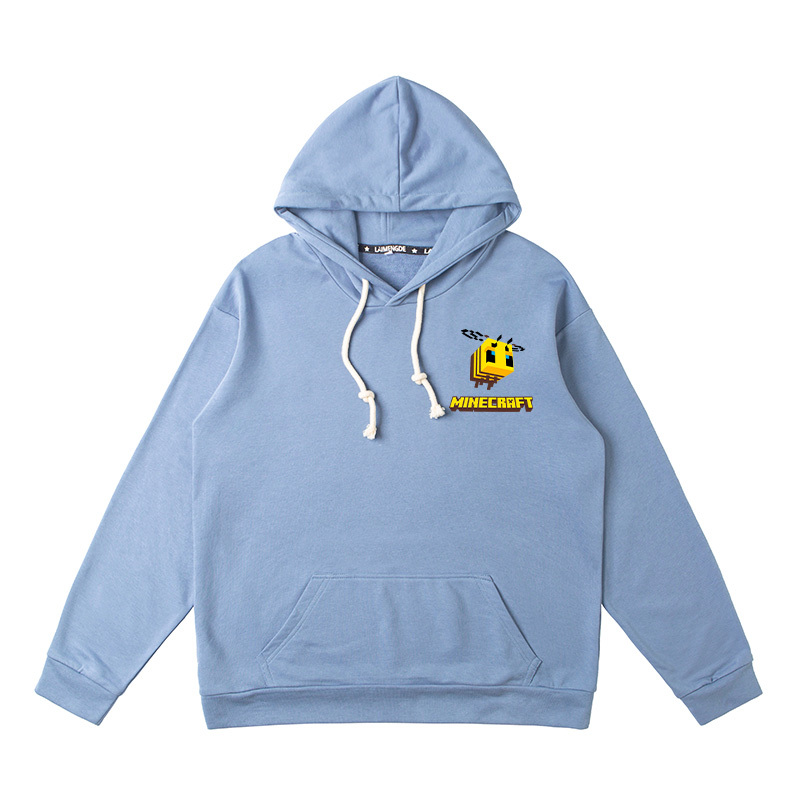 Minecraft我的世界聯名衛衣2024秋冬新款親子情侶裝薄絨款連帽衛衣