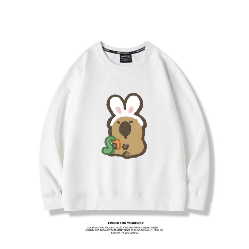 卡皮巴拉水豚2024親子情侶裝 圓領長袖