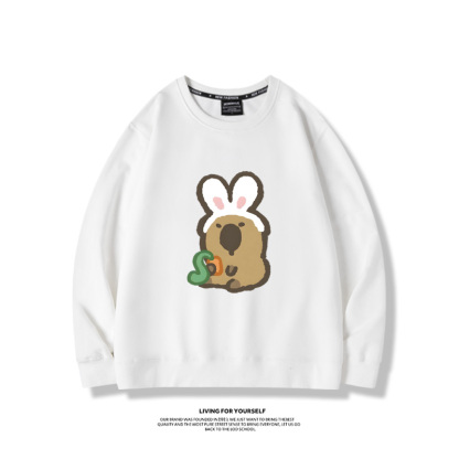 卡皮巴拉水豚2024親子情侶裝 圓領長袖