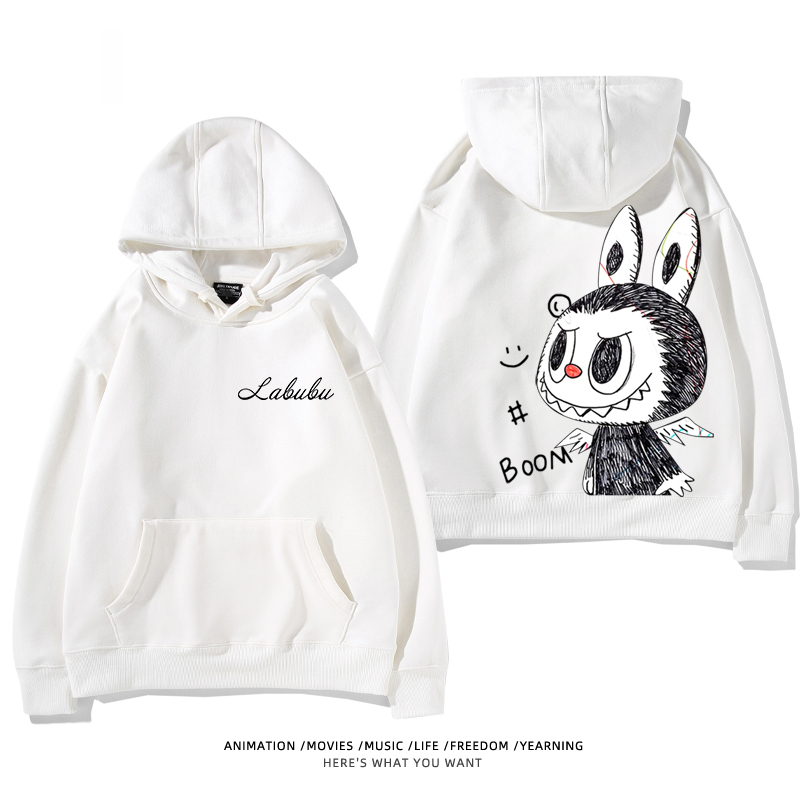 labubu新款 寬鬆百搭 秋冬款 寬鬆連帽衛衣