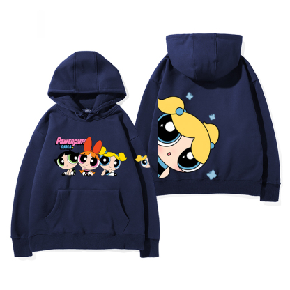 飛天小女警 2024秋冬新款親子情侶裝薄絨款連帽衛衣