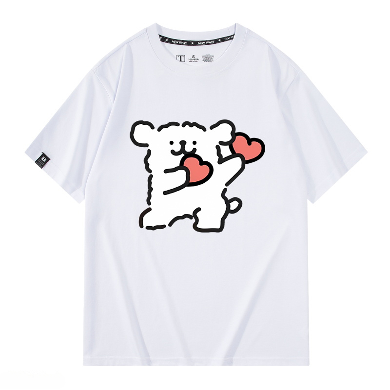 線條小狗 2024親子情侶男女同款 純棉T恤