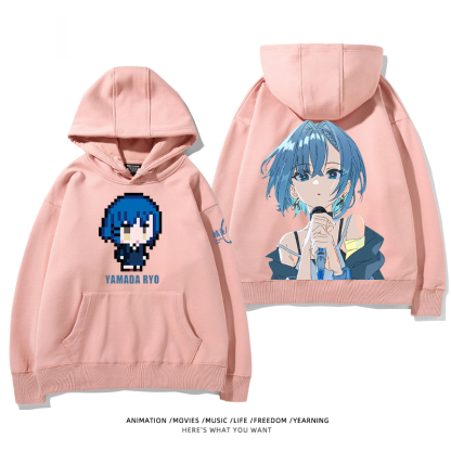 孤獨搖滾 聯名衛衣2024秋冬新款親子情侶裝薄絨款連帽衛衣