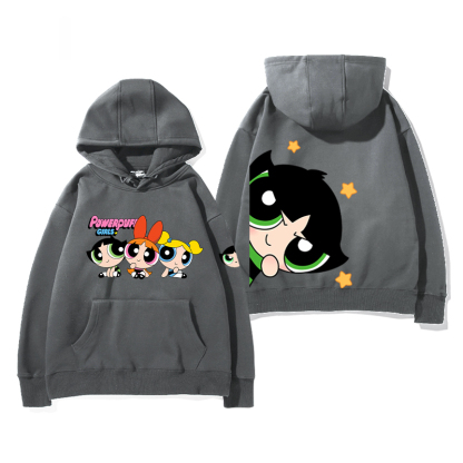 飛天小女警 2024秋冬新款親子情侶裝薄絨款連帽衛衣