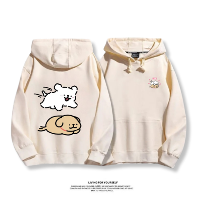 線條小狗 2025秋冬新款 親子情侶男女連帽衛衣