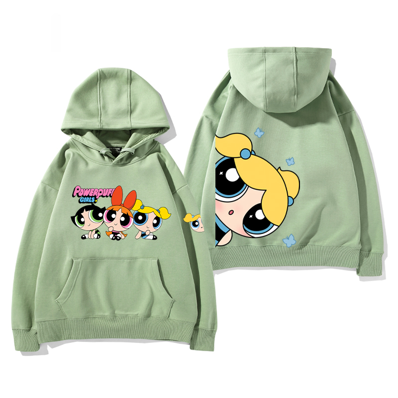 飛天小女警 2024秋冬新款親子情侶裝薄絨款連帽衛衣