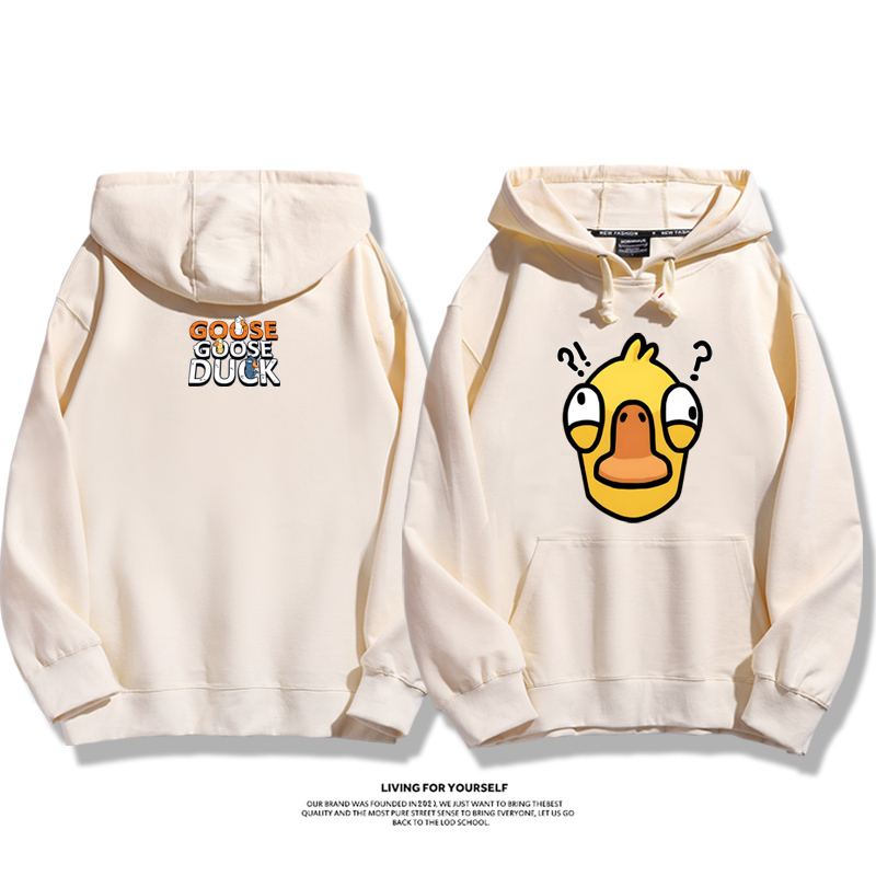 鵝鴨殺聯名衛衣2023秋冬新款親子情侶裝薄絨款連帽衛衣
