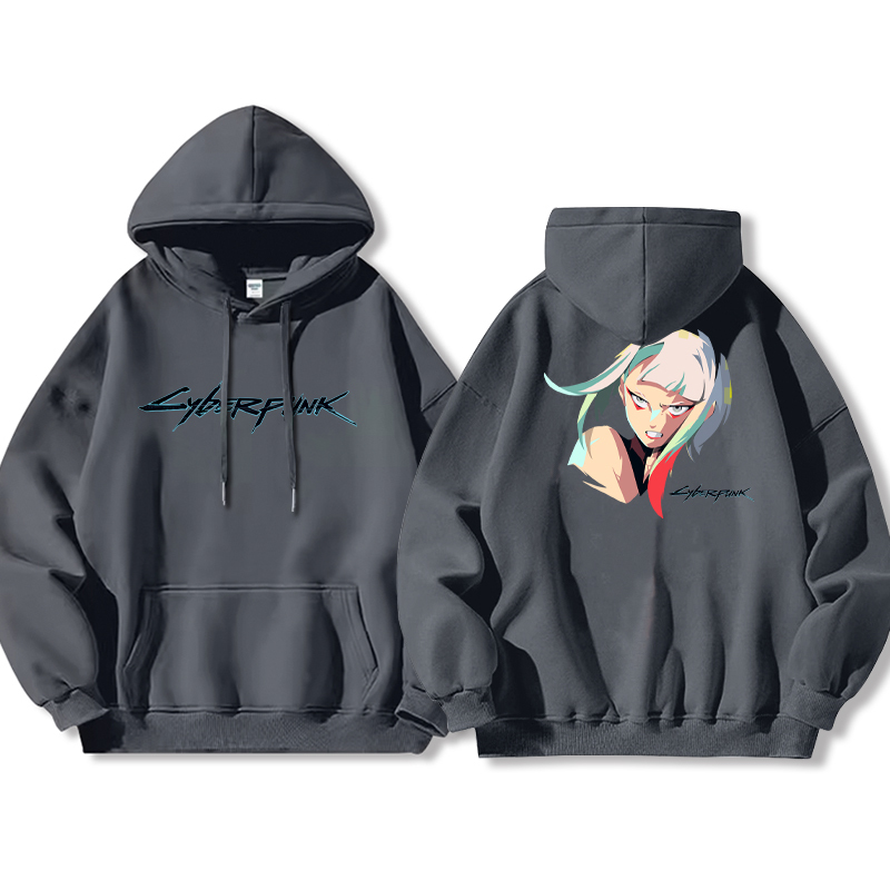 賽博朋克 聯名衛衣2024秋冬新款親子情侶裝薄絨款連帽衛衣