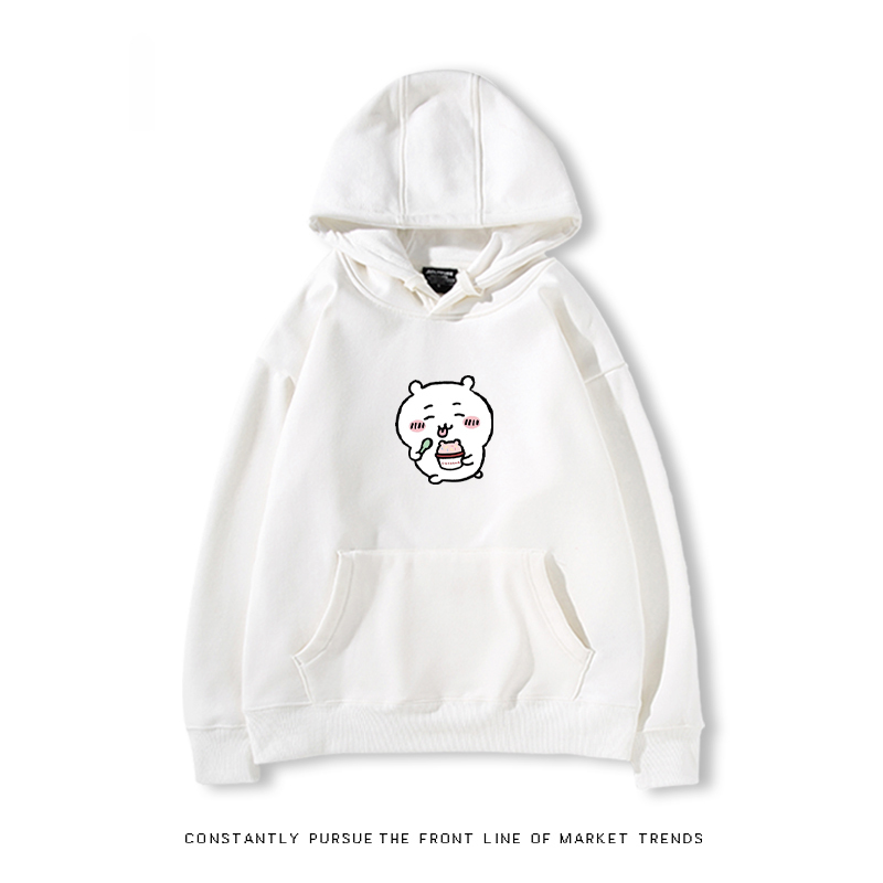 Chiikawa聯名衛衣2024秋冬新款親子情侶裝薄絨款連帽衛衣