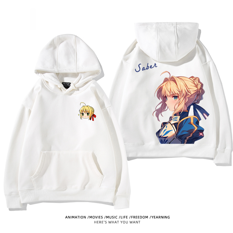 fate 2024秋冬新款親子情侶裝薄絨款連帽衛衣