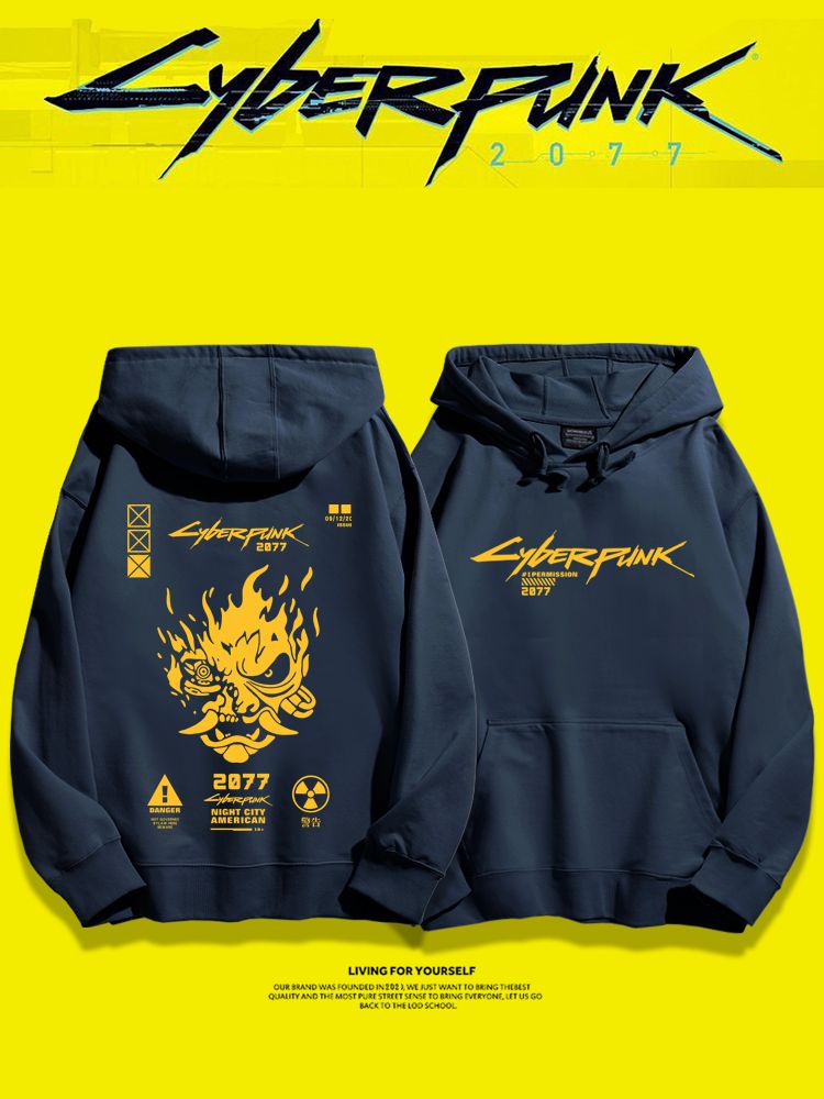 電馭叛客2077聯名衛衣2025秋冬新款親子情侶裝連帽衛衣