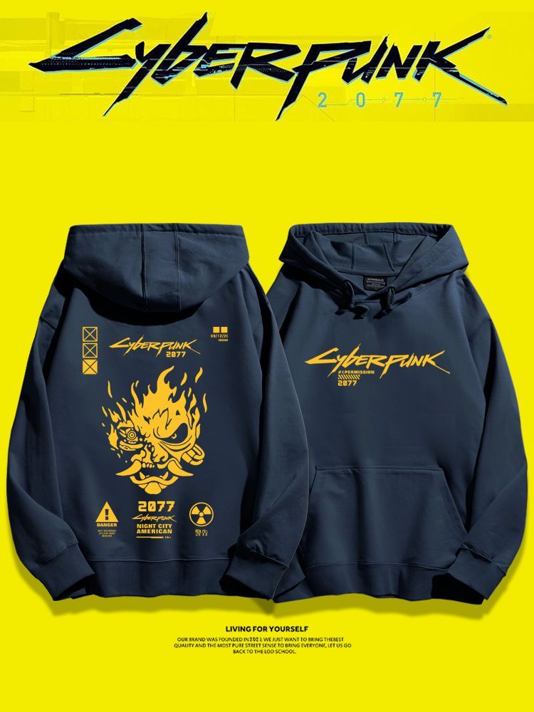 電馭叛客2077聯名衛衣2025秋冬新款親子情侶裝連帽衛衣