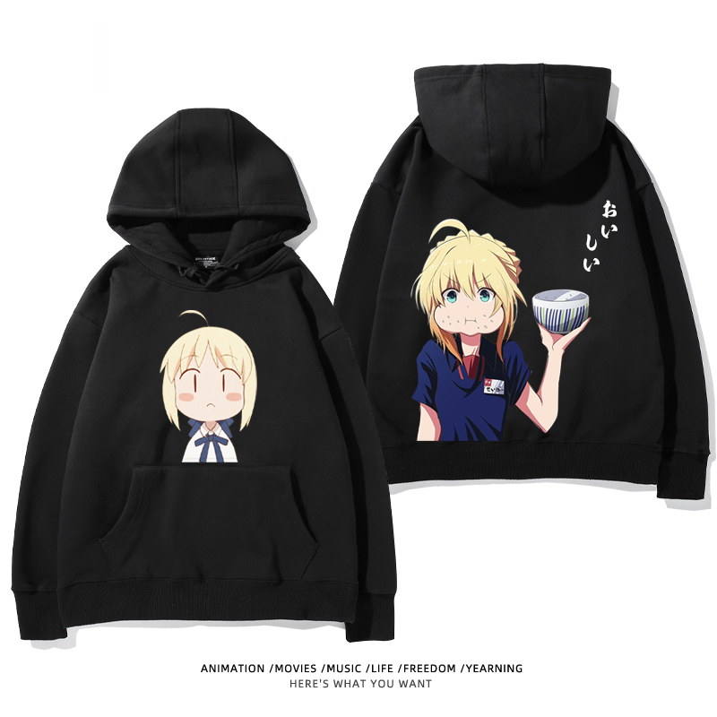 fate 2024秋冬新款親子情侶裝薄絨款連帽衛衣