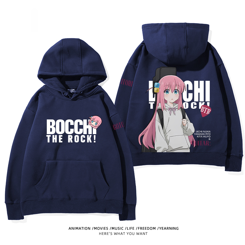 孤獨搖滾 聯名衛衣2024秋冬新款親子情侶裝薄絨款連帽衛衣