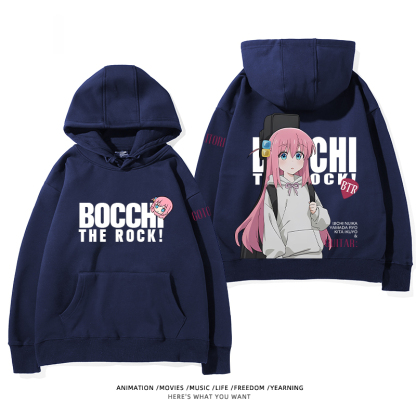 孤獨搖滾 聯名衛衣2024秋冬新款親子情侶裝薄絨款連帽衛衣